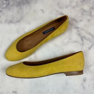 Margaux The Classic Saffron Yellow Suede Ballet Flats Round Toe Sz 39
